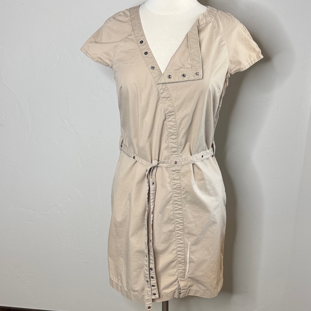 Converse Dress with Unique Snap Close Long Belt and Stitch Detail